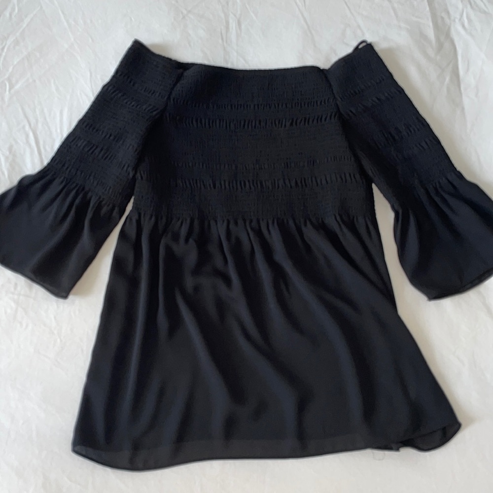 Black off the shoulder Babaton top